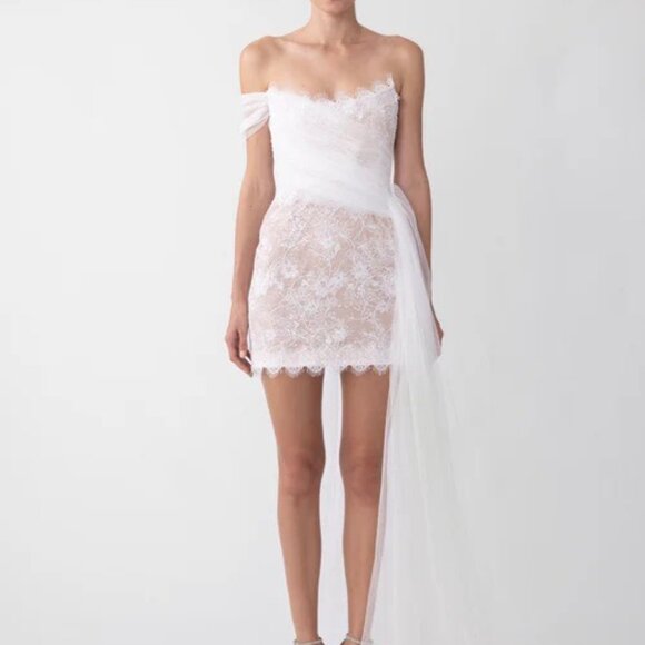 Sau Lee Reign Lace Off-shoulder Sequinned Tulle Mini Dress - 2 - Picture 1 of 3
